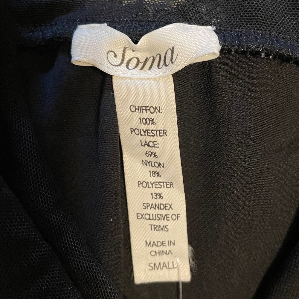 Soma black short nightgown, size small, NWOT - Picture 6 of 15